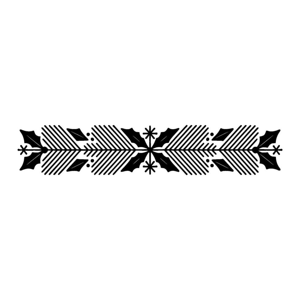 Elegant Black Christmas Border With Holly And Linear Elements vector