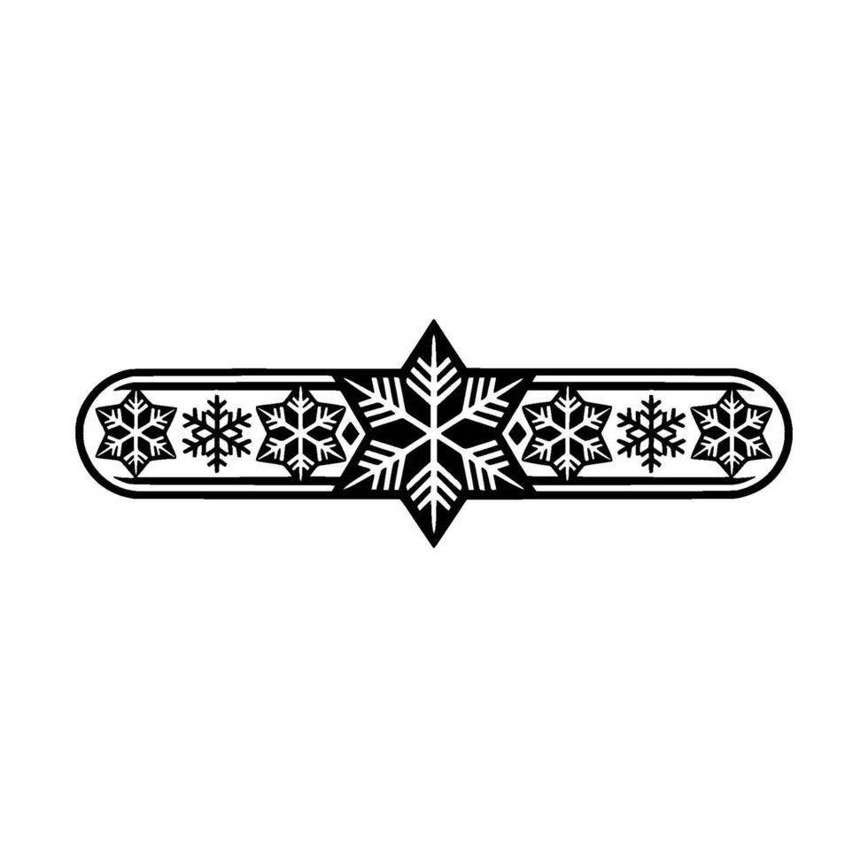 Ornate Snowflake Border On White Background Holiday Decoration vector