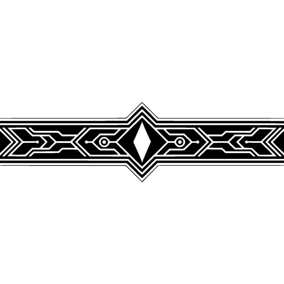 Abstract Geometric Diamond Band, Black And White Minimalist vector