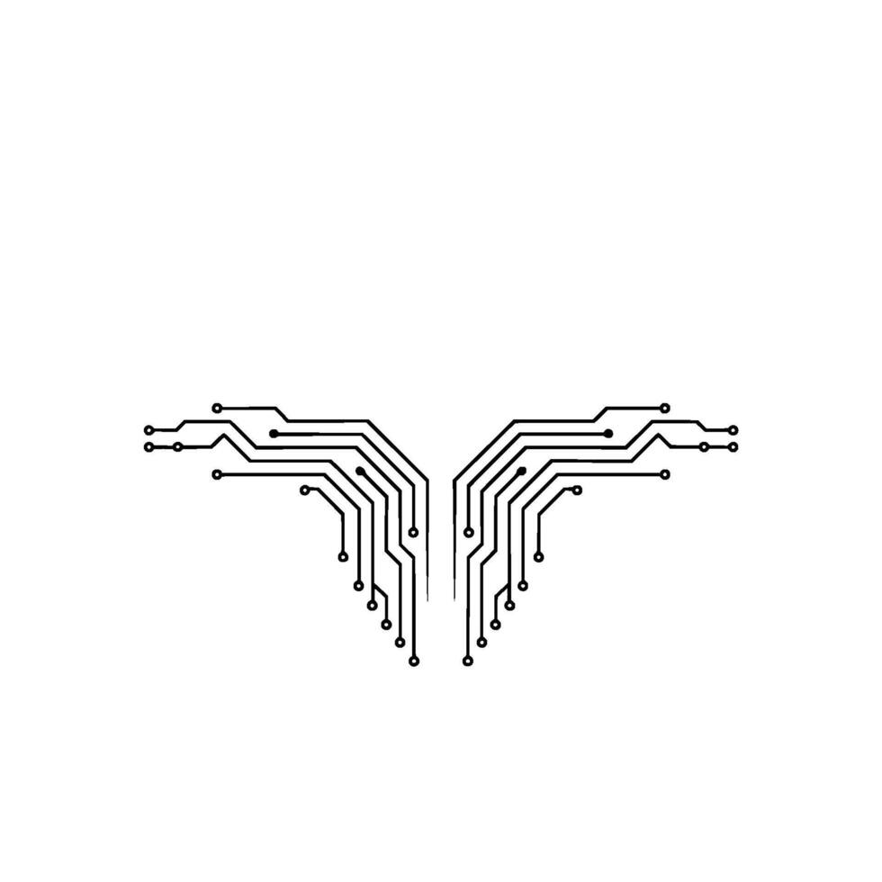 Symmetric Circuit Board, Minimalist Tech Illustration vector