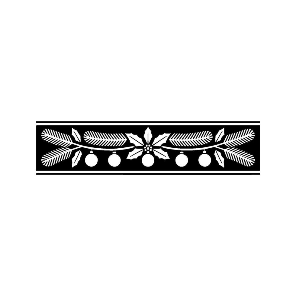 Christmas Border Ornament, Black And White vector