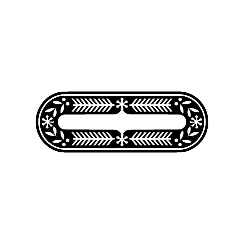 Elegant Black White Ornamental Oval Frame vector