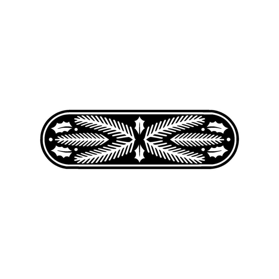 Festive Black And White Decorative Border With Holly And Fir vector