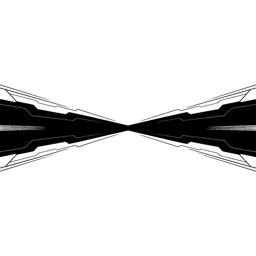 Geometric Tech Abstract, Black White vector