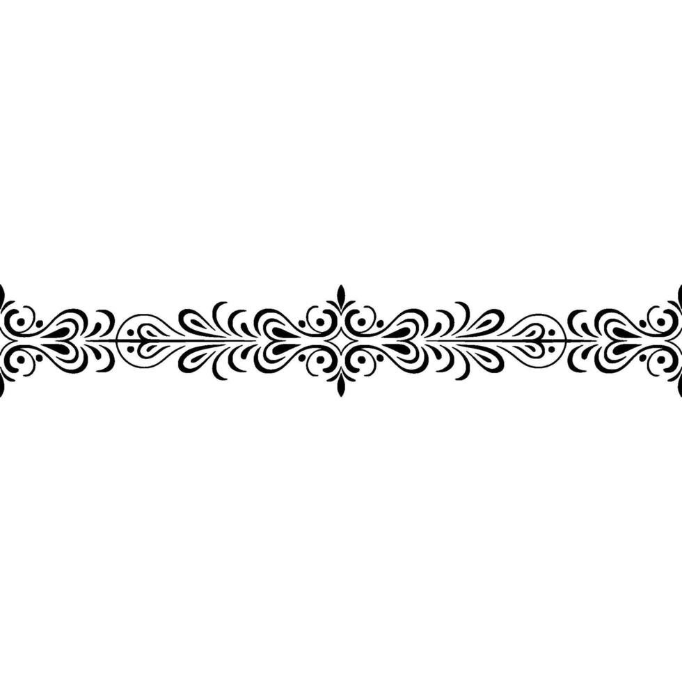 Elegant Black Floral Border On White Gradient Background vector