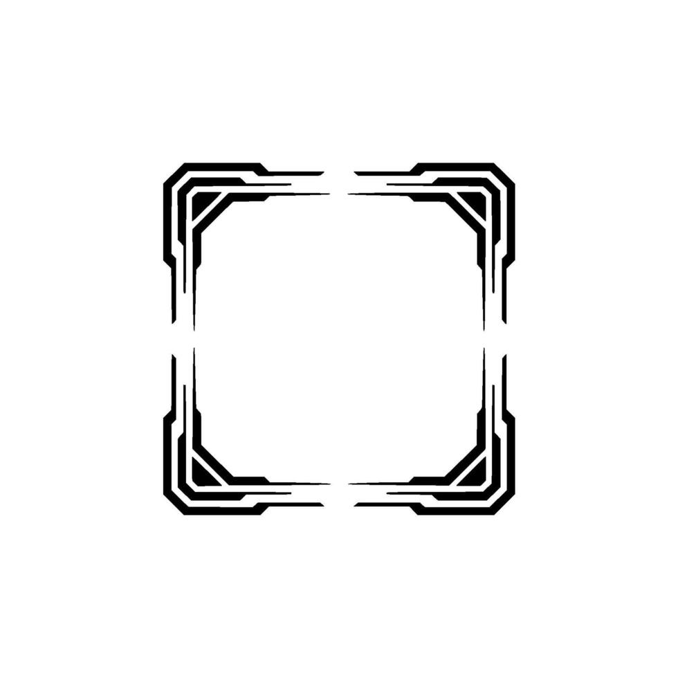 Futuristic Tech Border Frame, Geometric, Cyberpunk Aesthetic vector