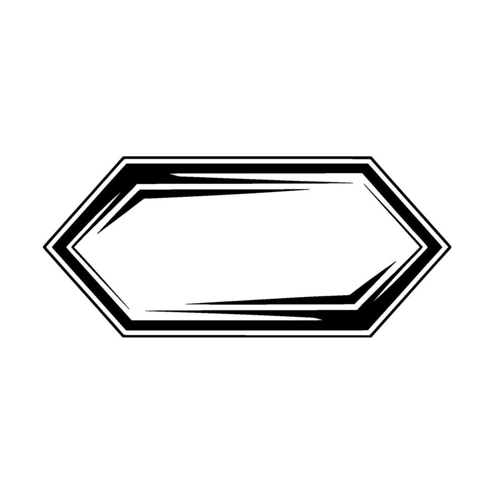 Geometric Hexagon Frame With Sharpened Edges On White Background vector