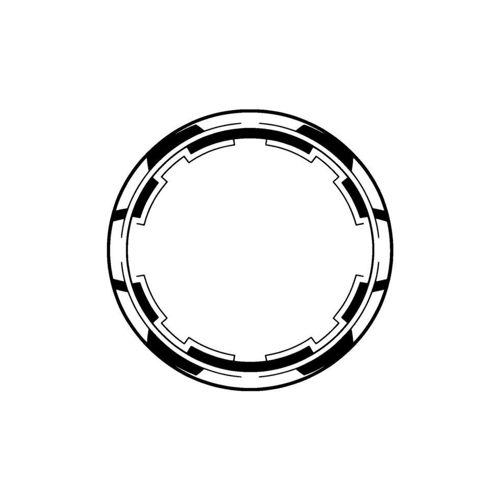 Futuristic Circle Element, Black And White, Minimalist vector