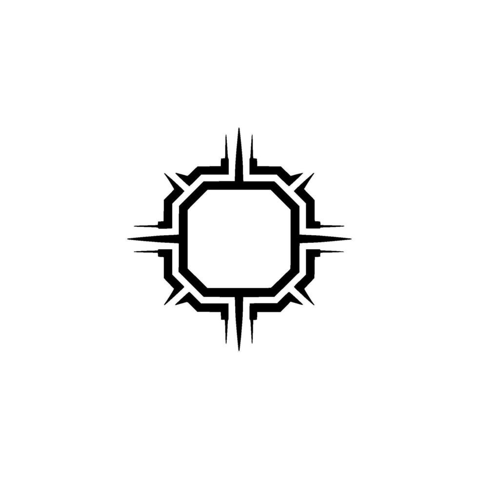 Geometric Black Emblem With Spikes, Minimalist vector