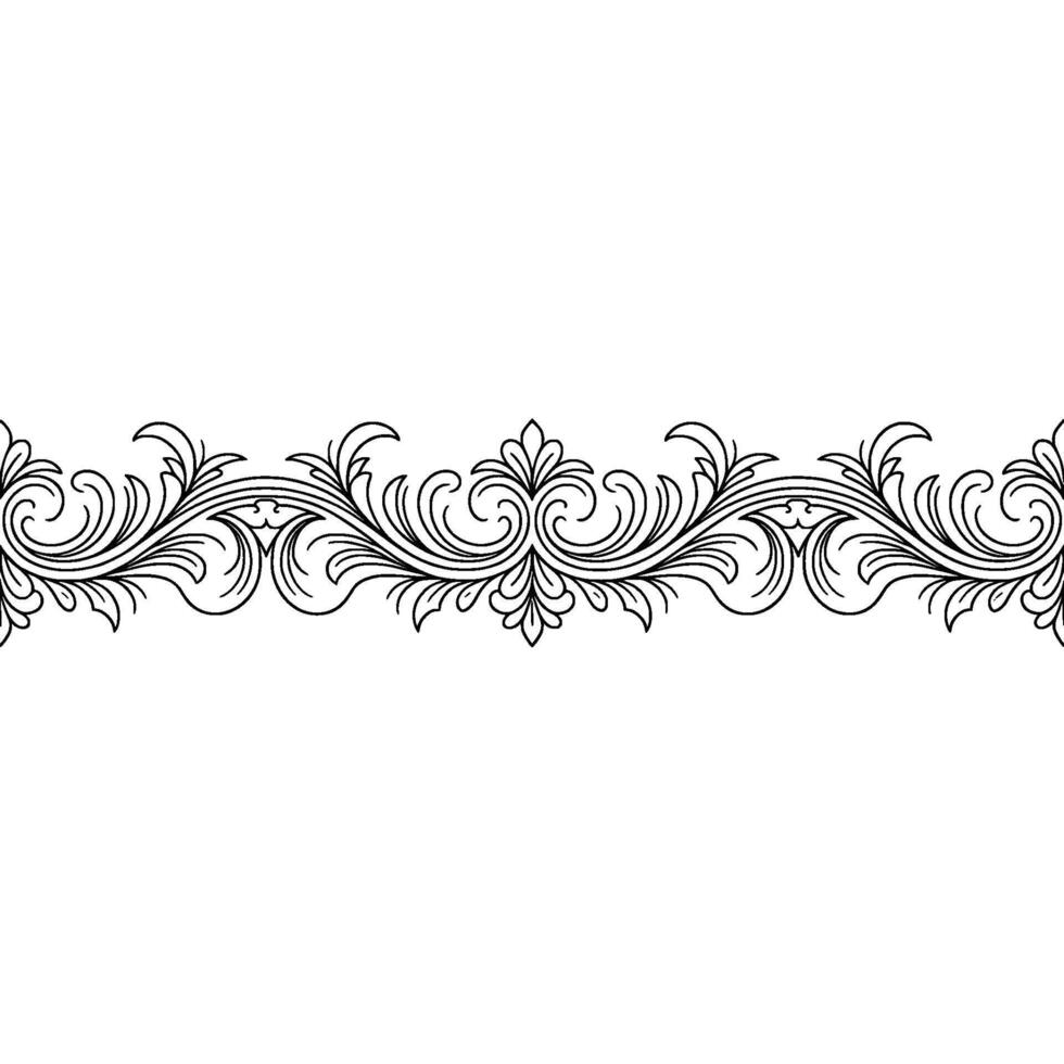 Elegant Flourish Border Black And White Vintage Ornamental vector