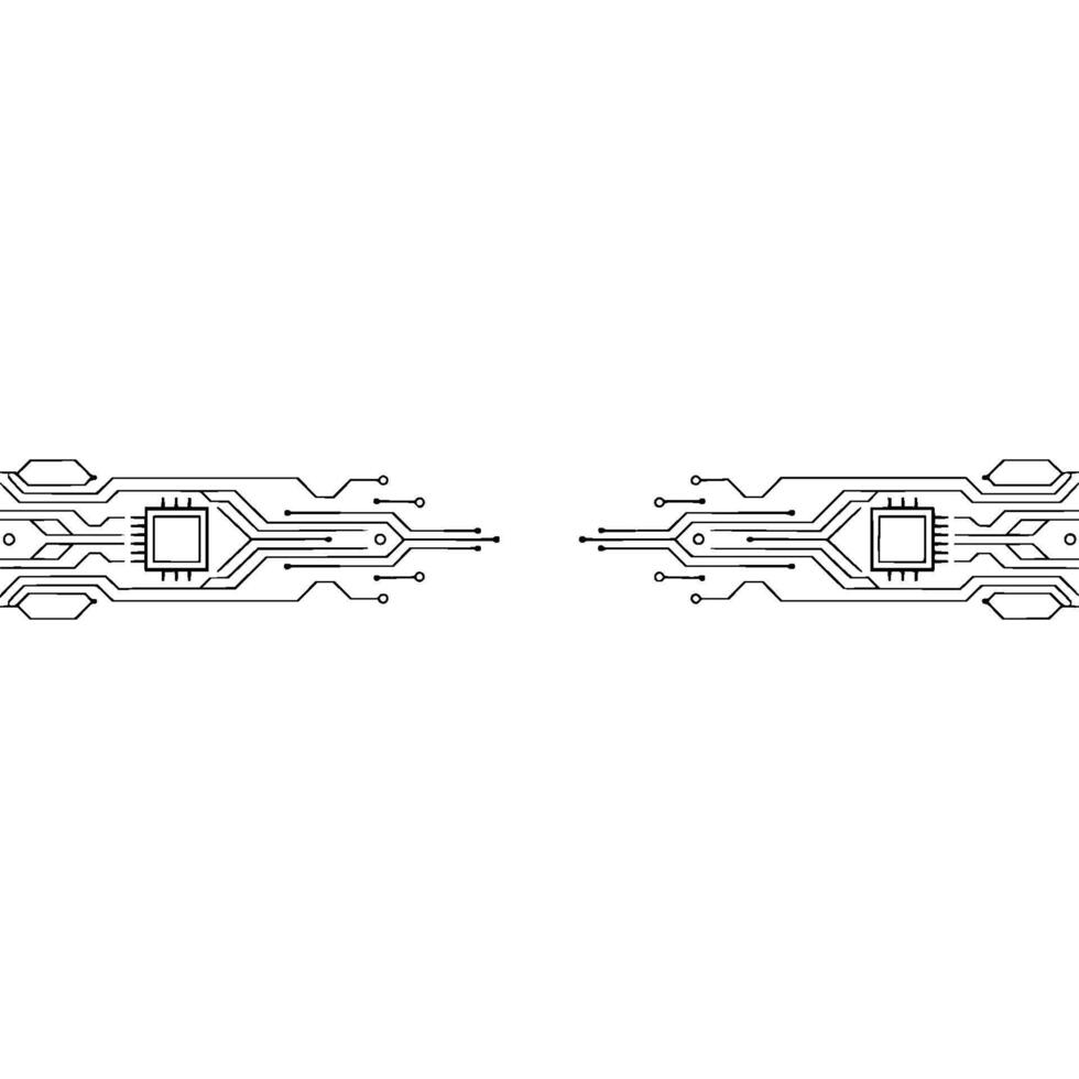 Minimalist Electronic Circuit Board, Concept Of Connectivity vector