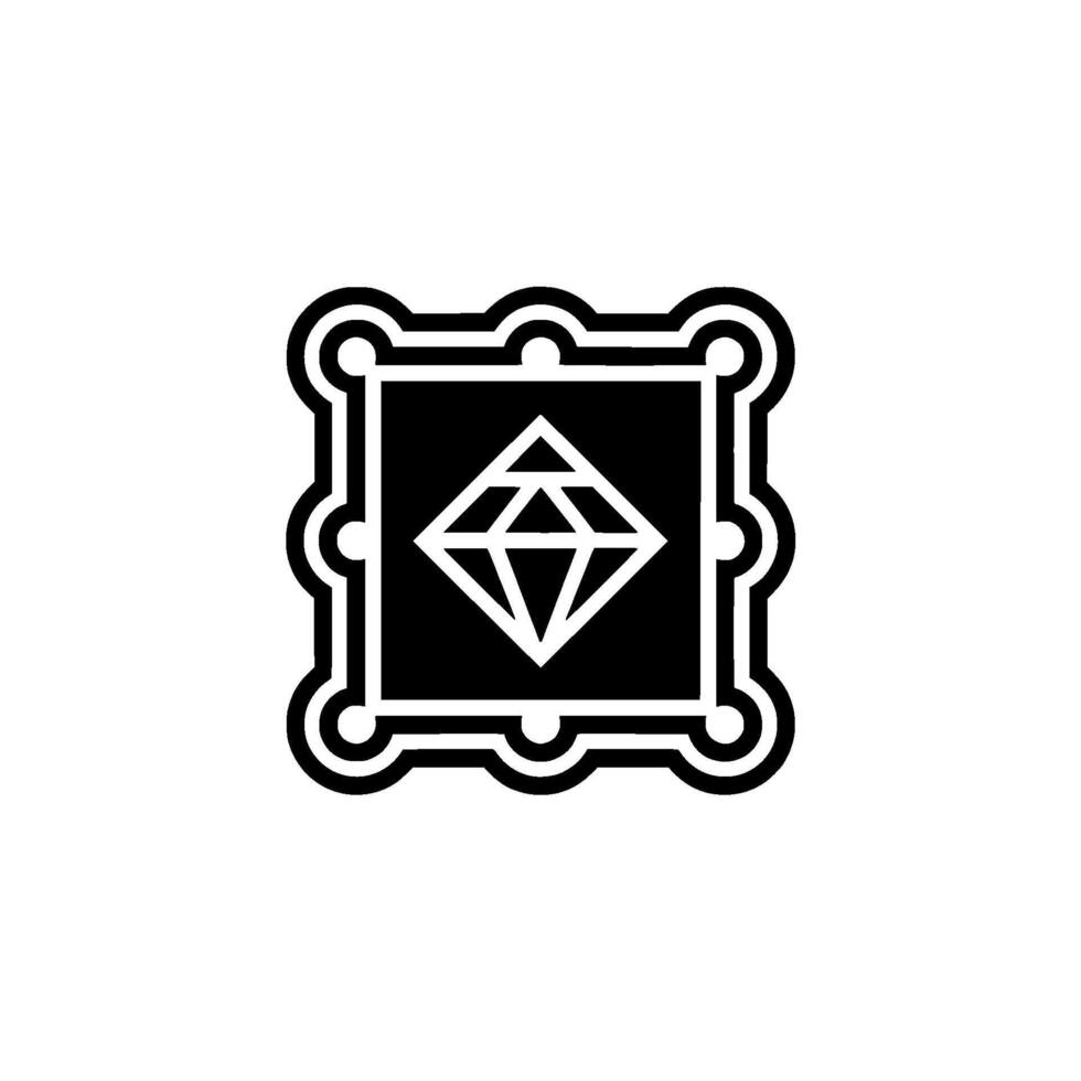 Geometric Diamond In Decorative Frame Minimalist vector