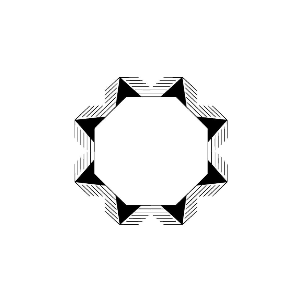 Geometric Abstract With Octagon And Triangles On White vector
