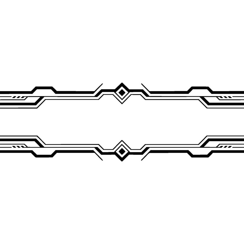 Geometric Tech Border In Black White Modern Elements vector