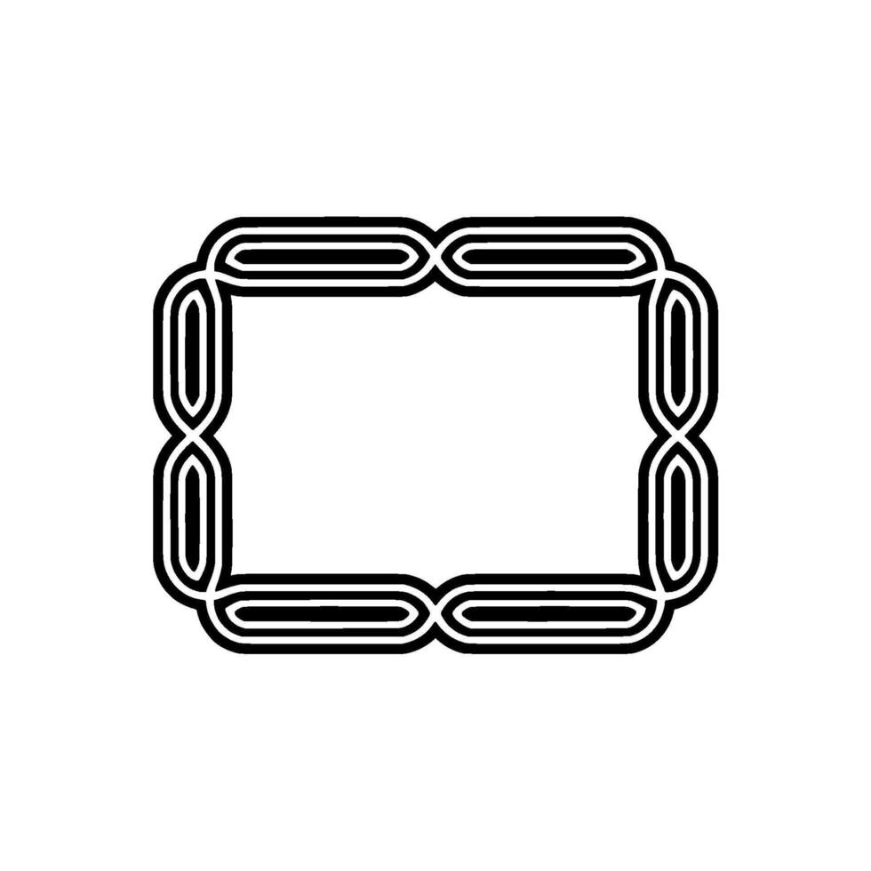 Modern Geometric Frame Black And White Border On White Background vector
