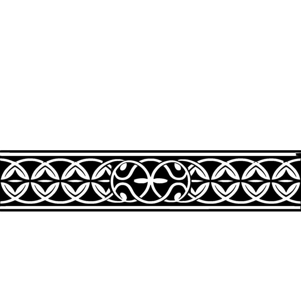Elegant Celticinspired Border, Silver On Black, Minimalist vector