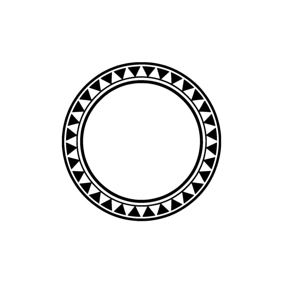 Minimalist Black And White Circle Frame With Triangle Pattern On Gray vector