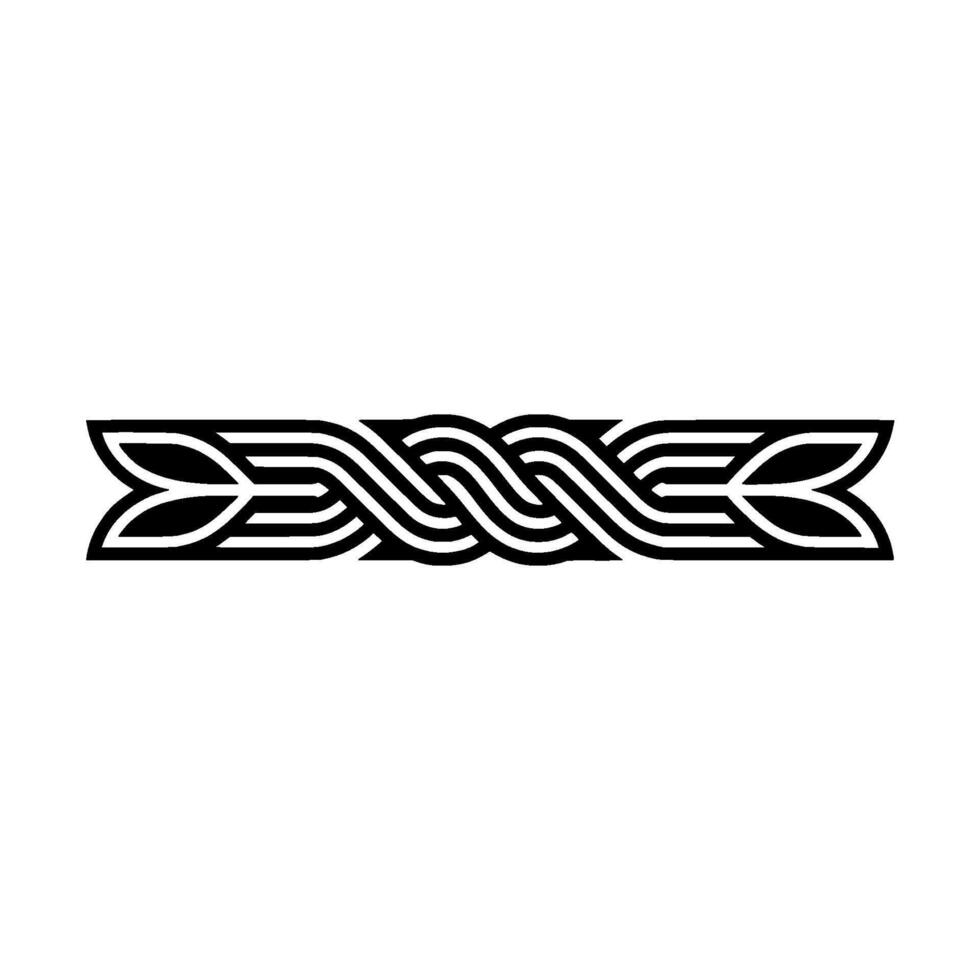 Abstract Geometric Braided Ornament In Black And White vector