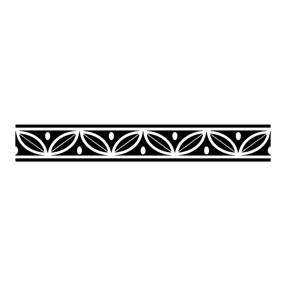 Ornamental Geometric Border Pattern, Black And White vector