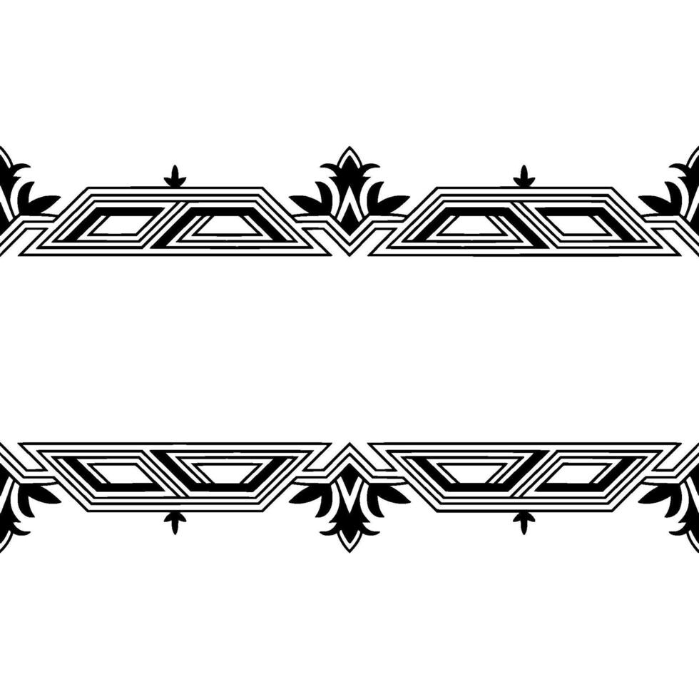 Geometric Deco Border With Floral Elements vector