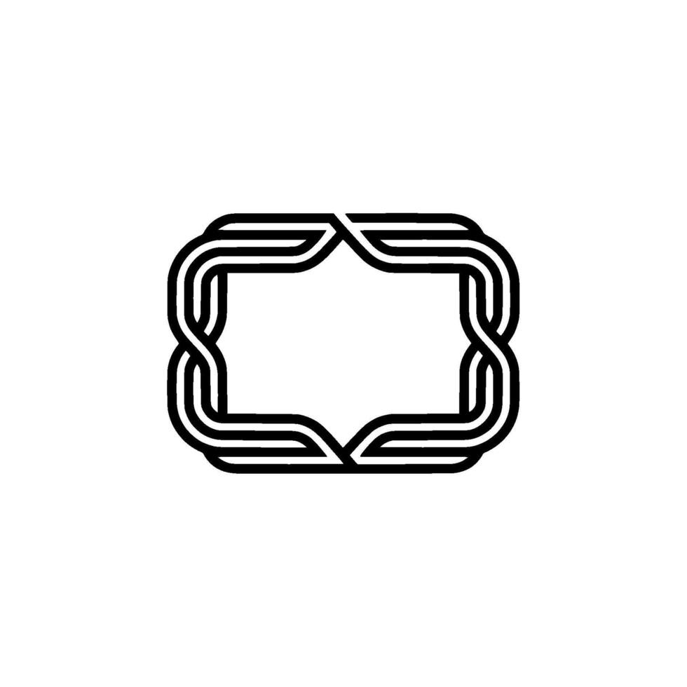 Abstract Retro Frame Illustration, Minimalist, Clean Lines, Black White vector