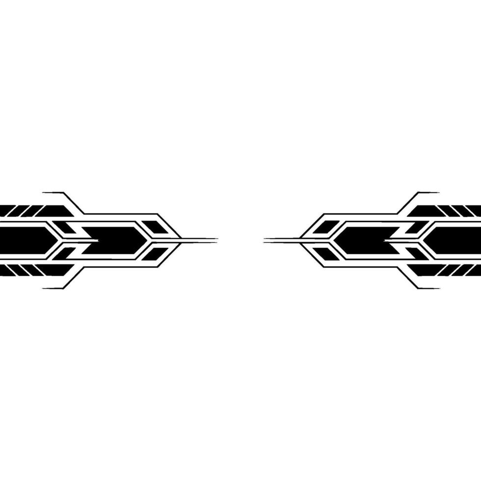 Futuristic Tech Abstract Symmetrical Black Lines On White vector