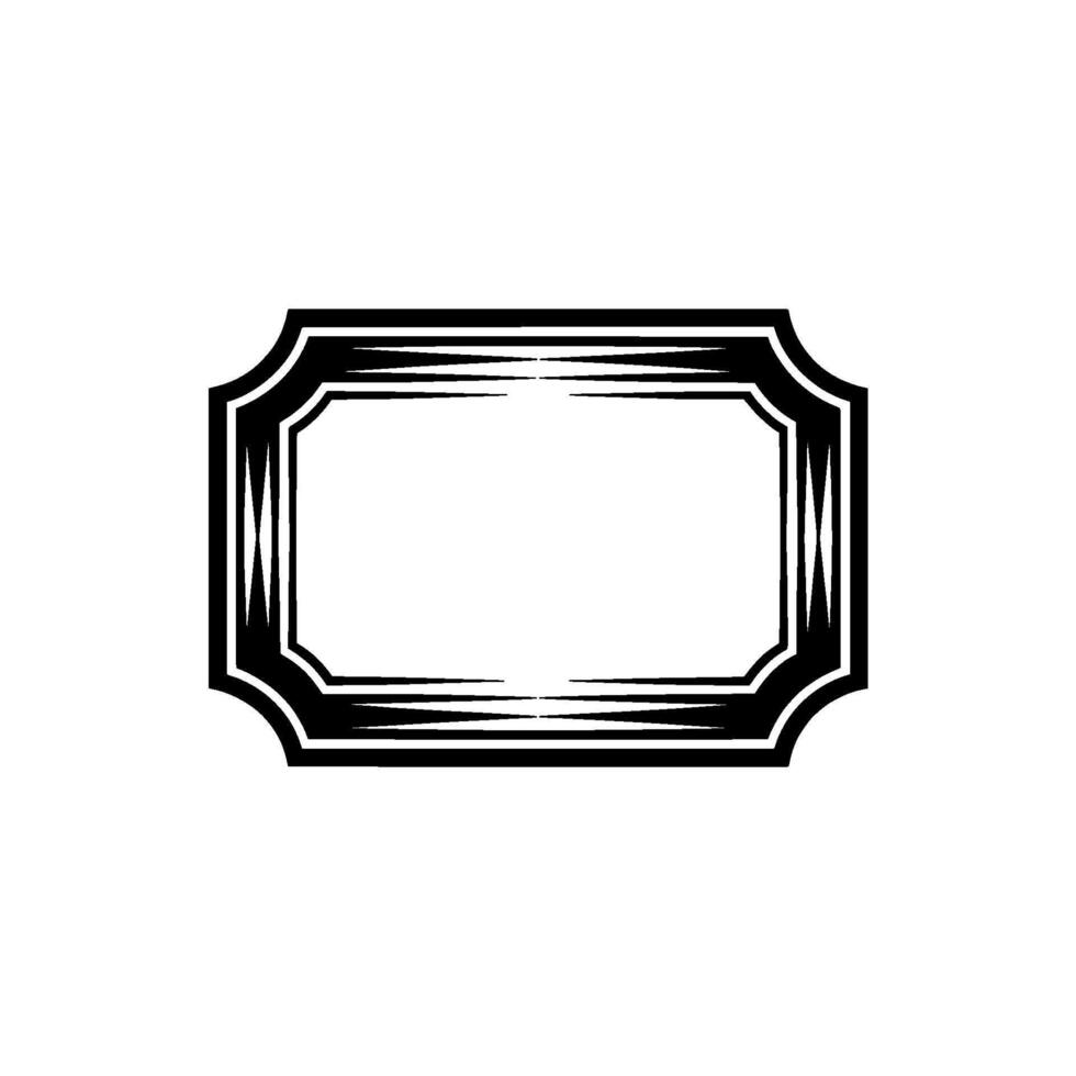 Ornate Black Label Frame On White Background, Decorative vector
