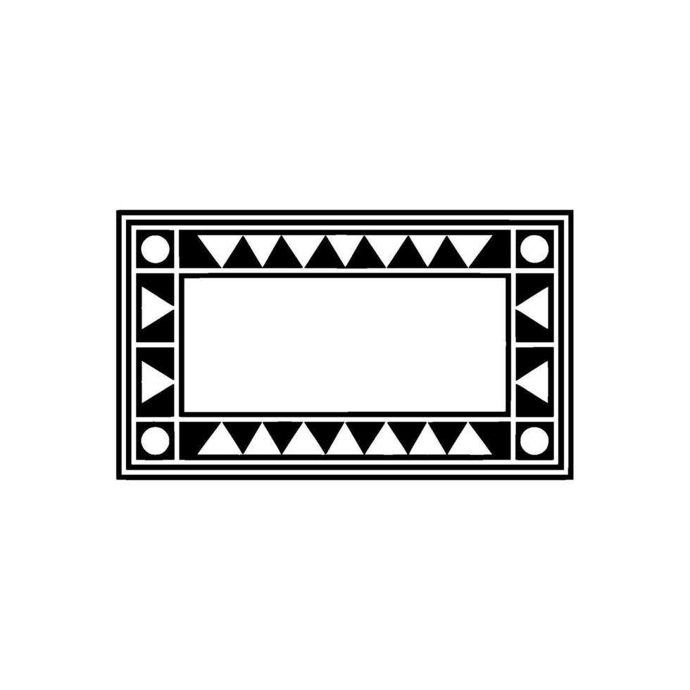 Geometric Black And White Frame, Abstract Border On White vector