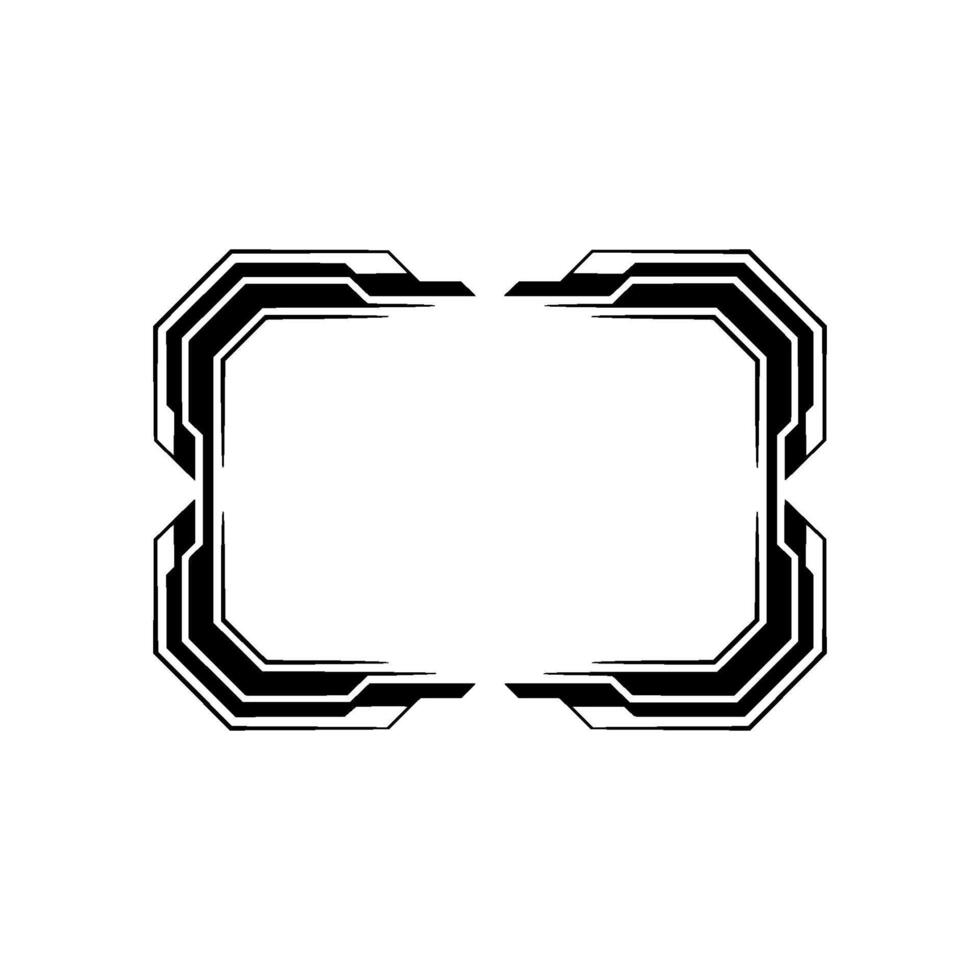Techy Frame Border, Futuristic, Black And White, Empty Space vector
