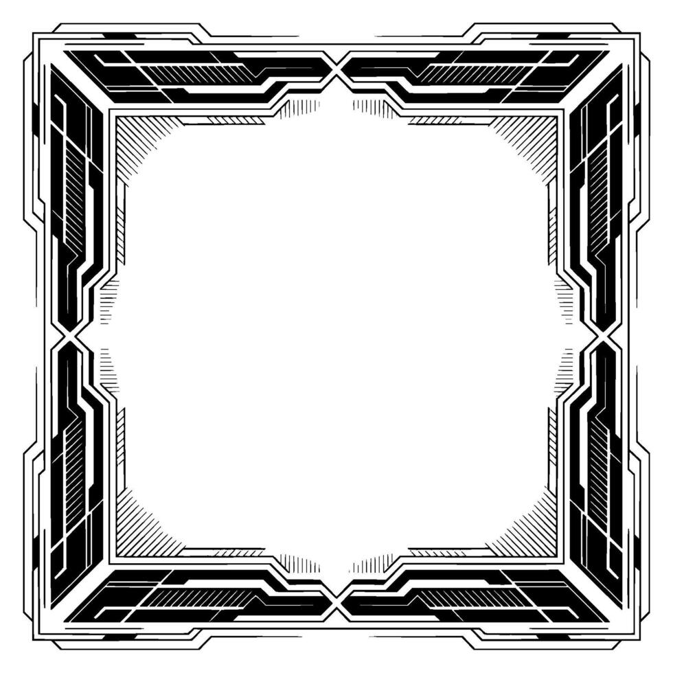 Geometric Tech Frame, Modern Futuristic Border, Illustration vector
