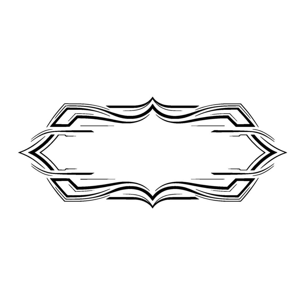 Art Deco Label Frame, Black Lines On White Background vector