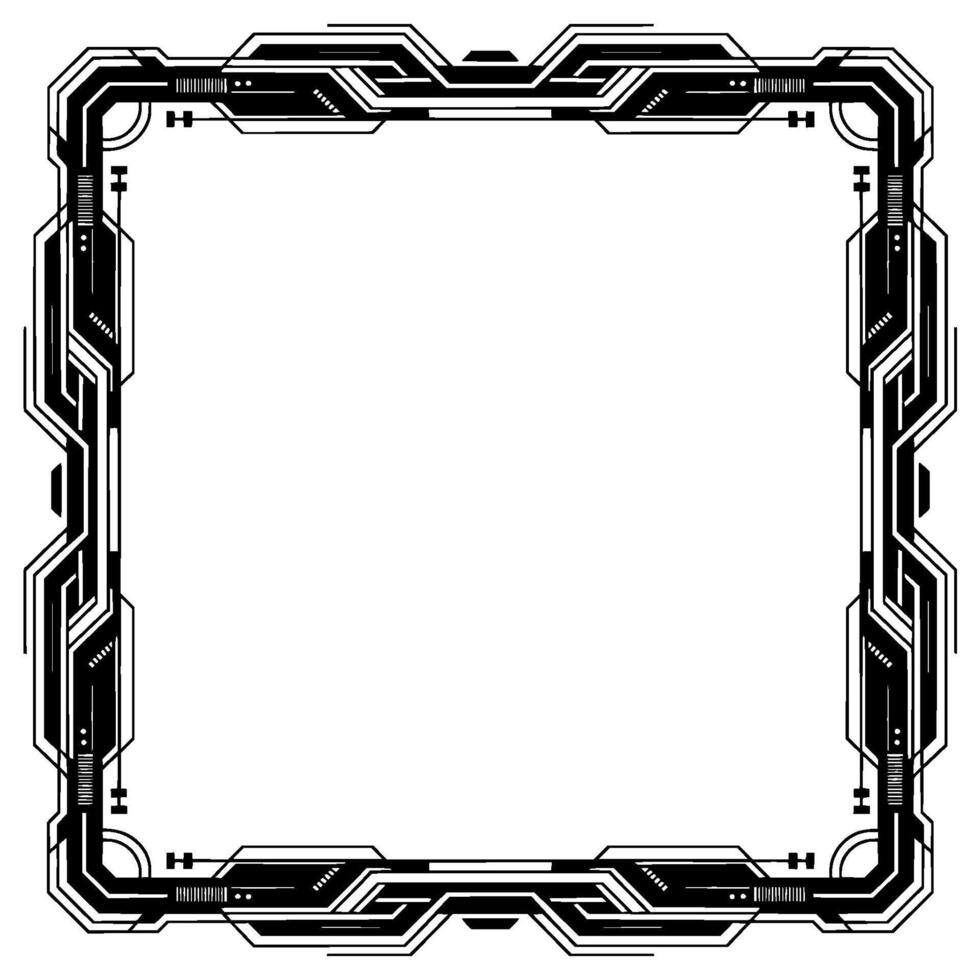 Futuristic Tech Frame Square Border With Minimalist vector
