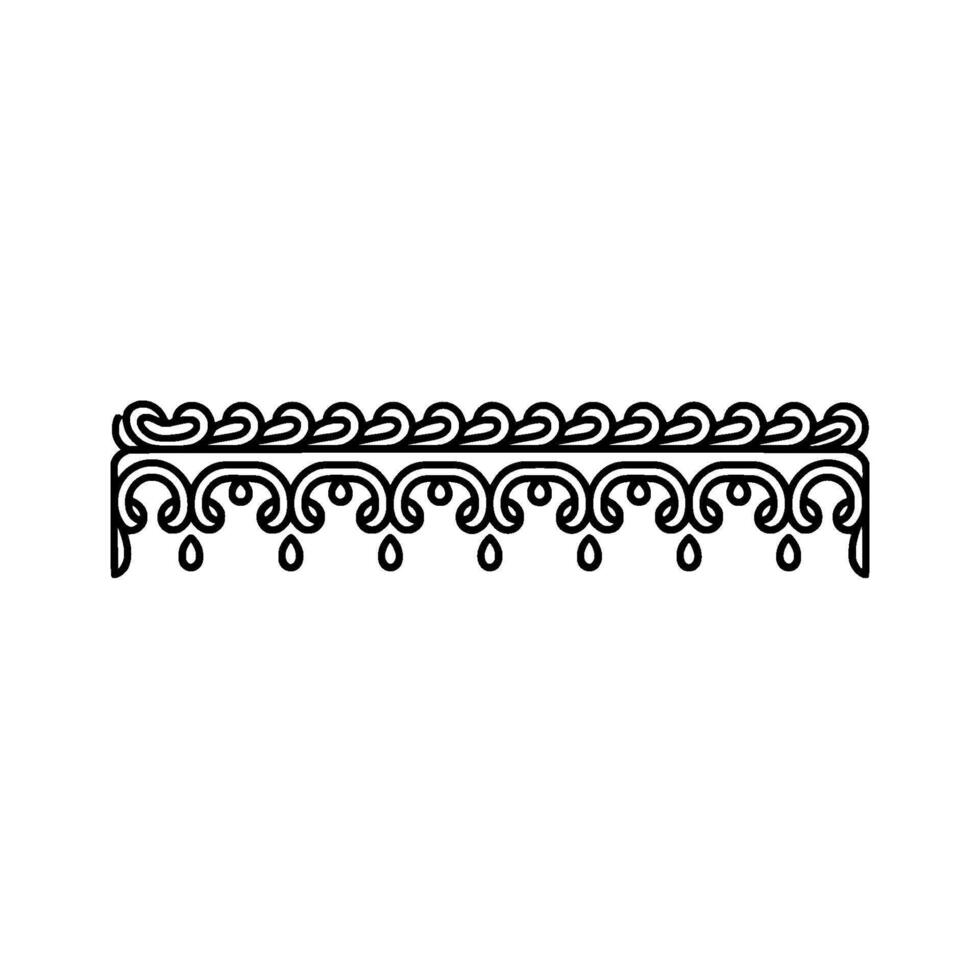 Elegant Decorative Border Element, Line Art vector