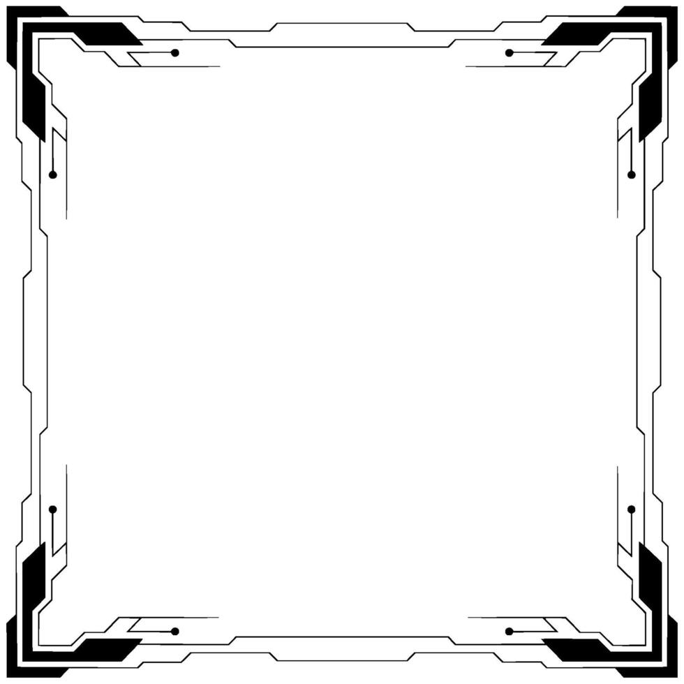 Futuristic Tech Border Frame Illustration With Blank Space vector