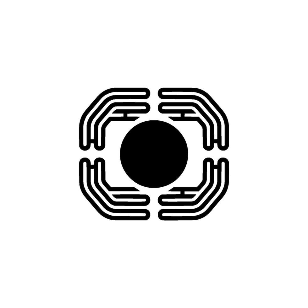 Protecting The Core Minimalist Hands Holding Sphere vector