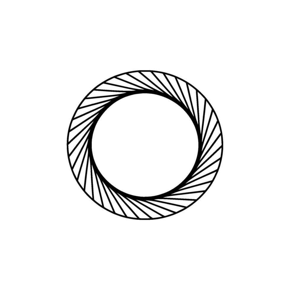 Abstract Geometric Circle, Minimalist Black Lines On White, Modern vector