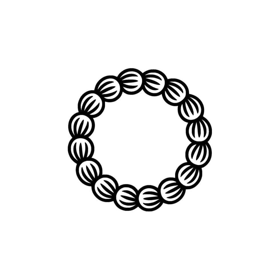Minimalist Circle Bracelet, Black Outline, White Background vector