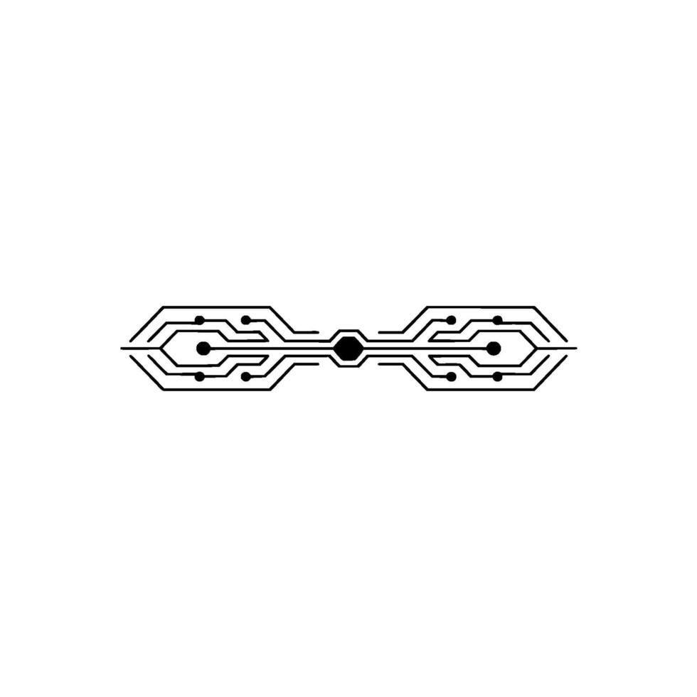Minimalist Circuit Board Abstract Tech Element On White Background vector