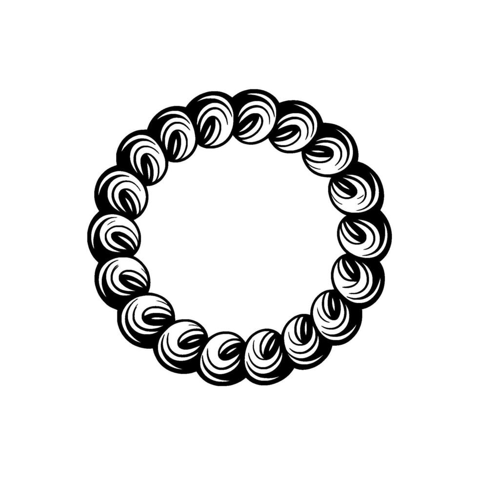 Abstract Circle In Black And White, Minimalist Illustration vector