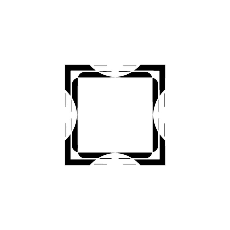 Geometric Square Frame With Rounded Edges, Minimalist vector