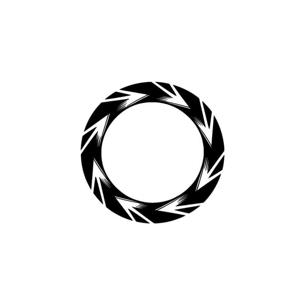 Black White Circular Arrow Pattern On White Background vector