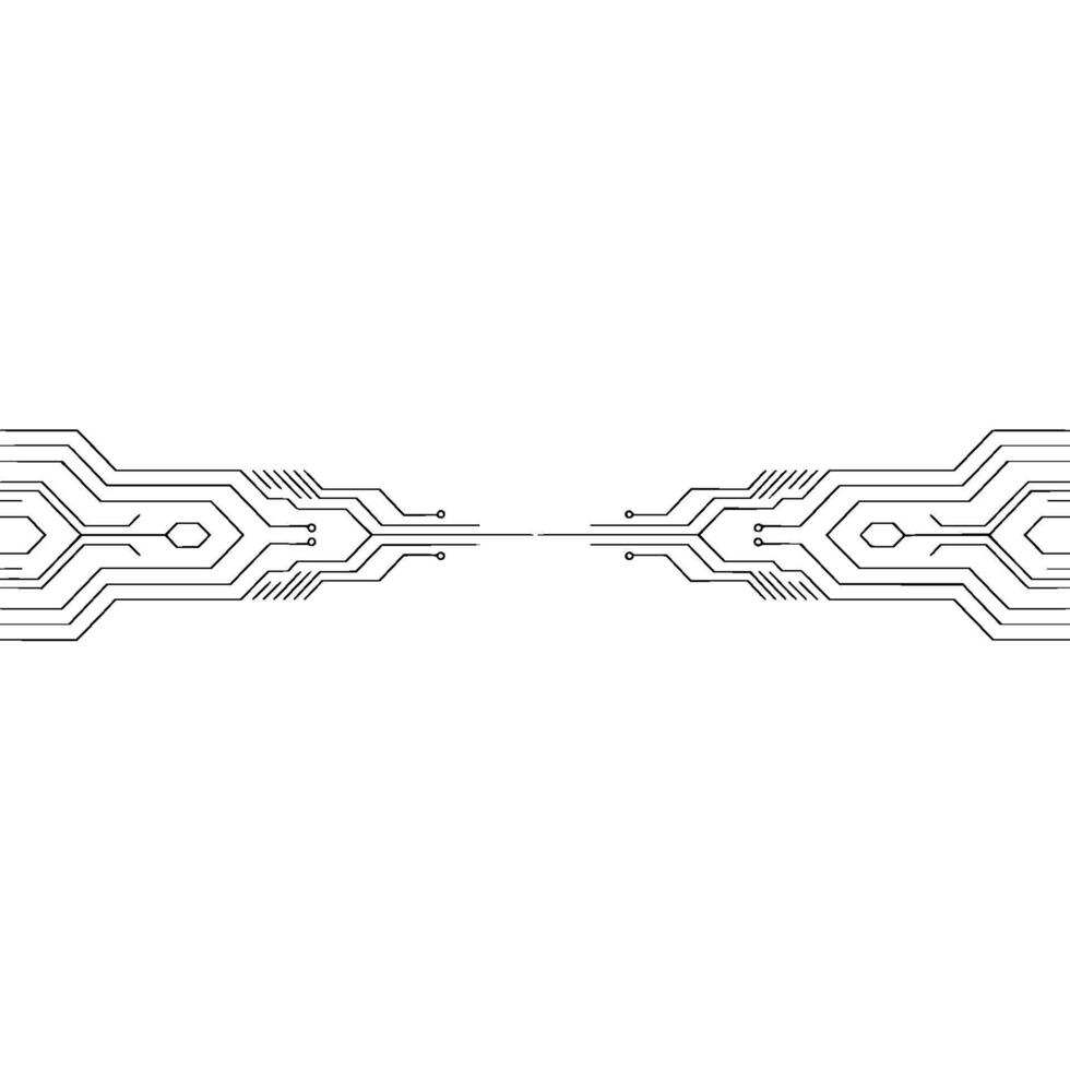 Minimalist Tech Circuitry Illustration, Futuristic Connection Concept vector