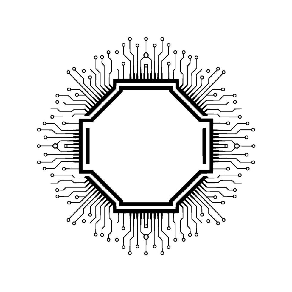 Abstract Circuit Board, Black And White, Tech Concept vector