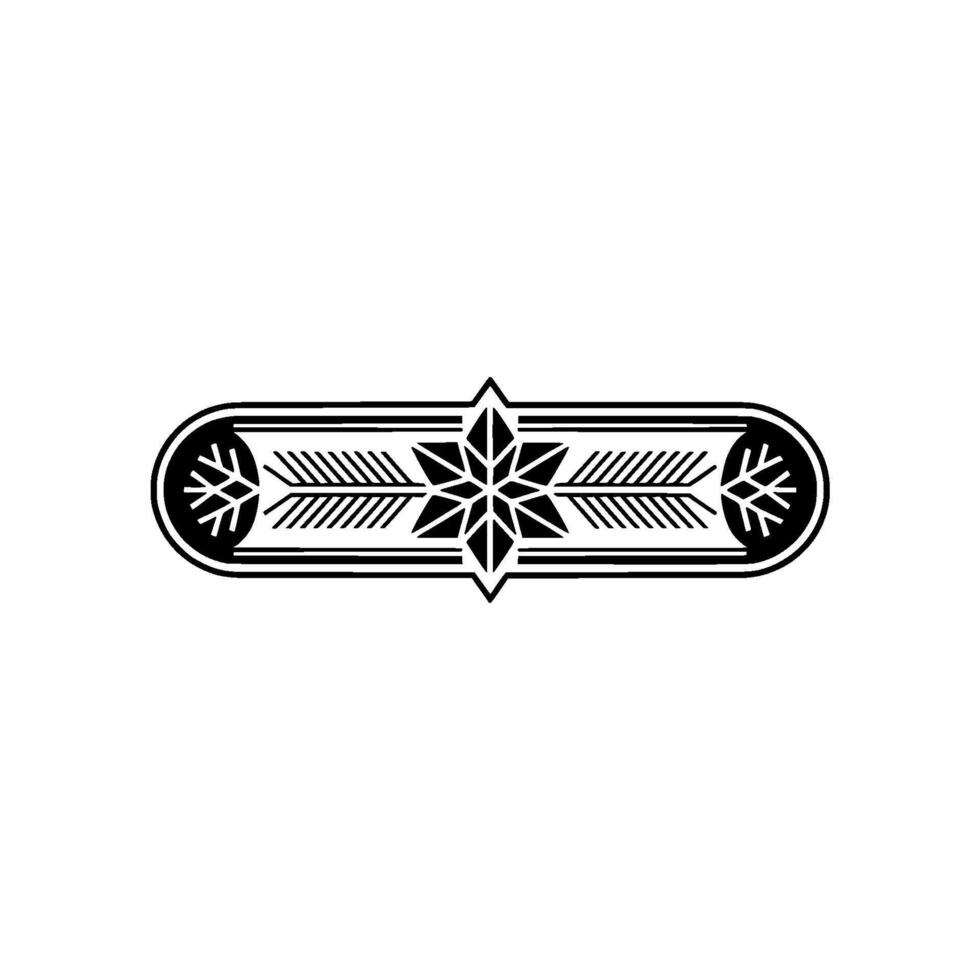 Minimalist Geometric Snowflake Border In Black And White vector