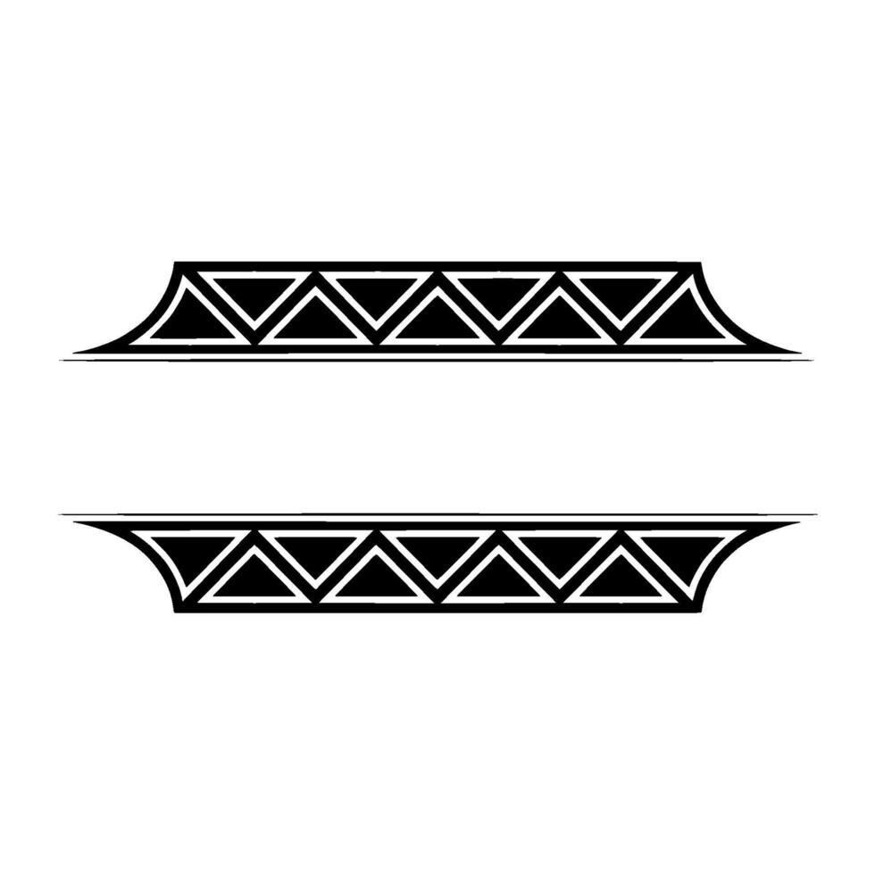 Geometric Tattoostyle Frame Elements Black On White vector