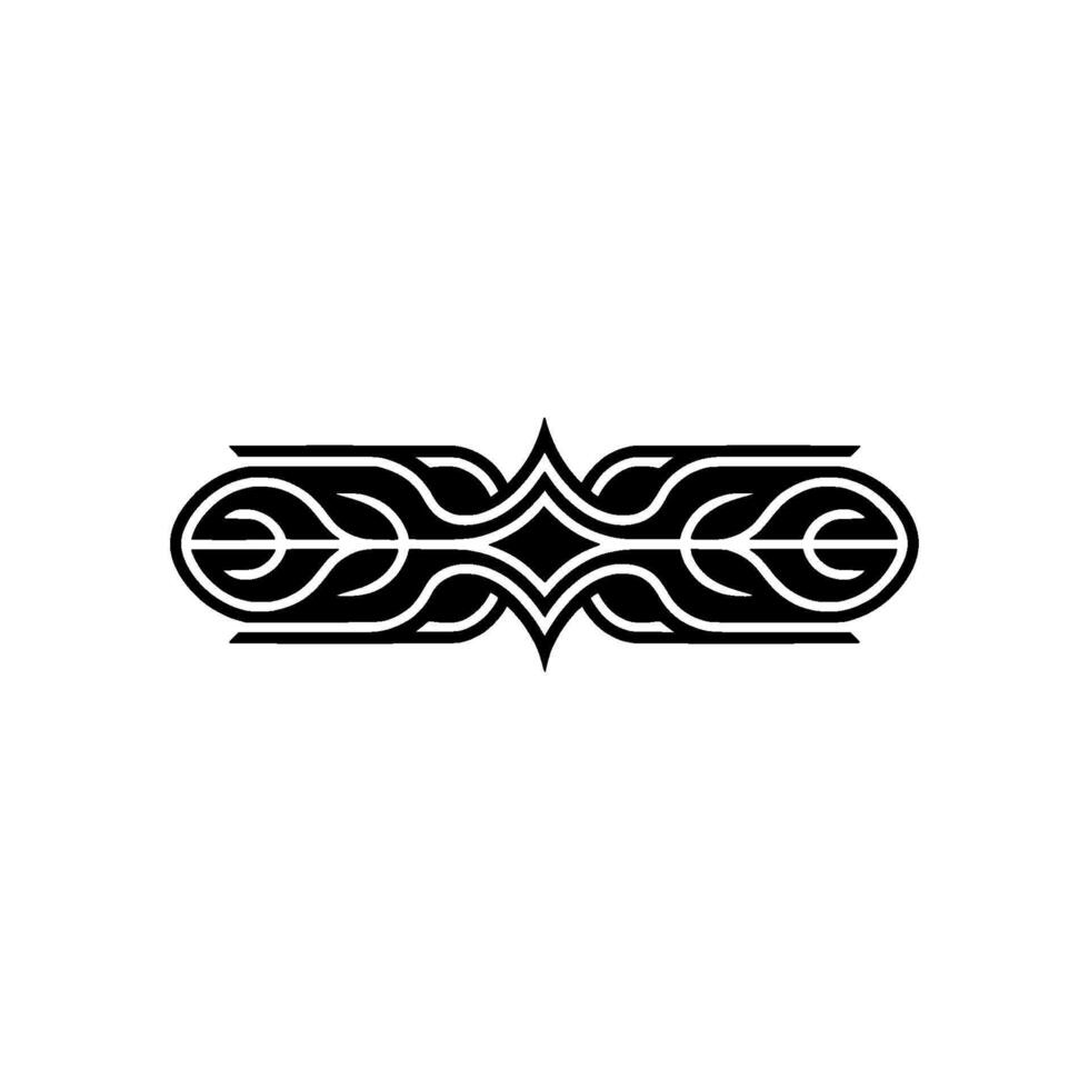 Ornate Black Line Art Element On White Background vector