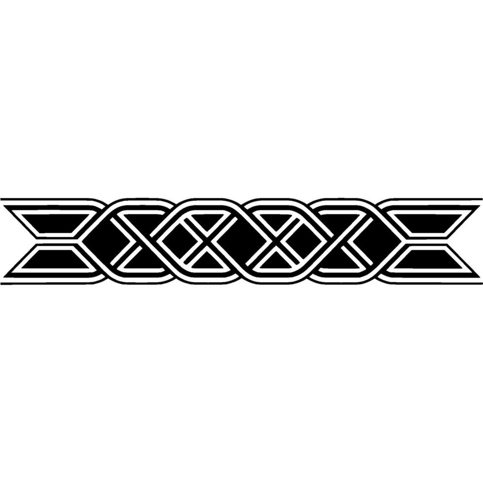 Geometric Celtic Knot Border, Black White Element vector