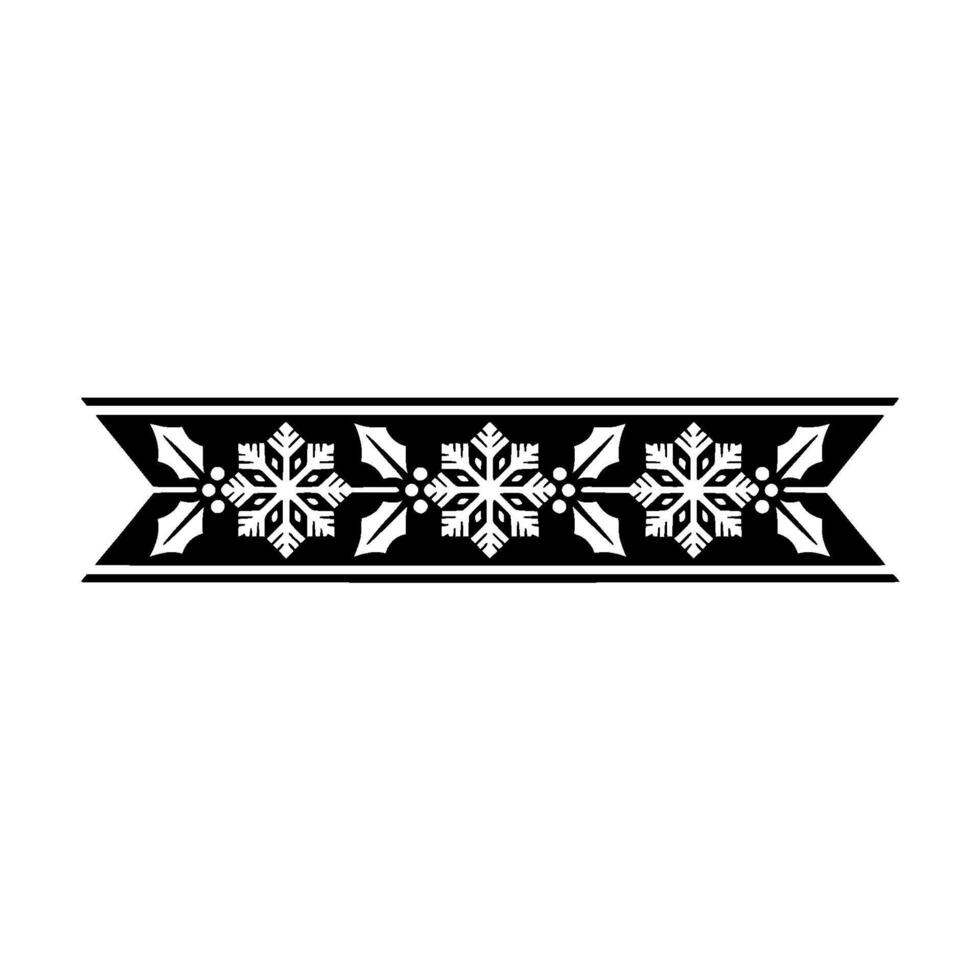 Ornate Snowflake Banner On White Background vector