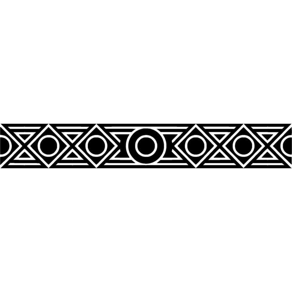 Geometric Border Ornament Black White Patterned vector
