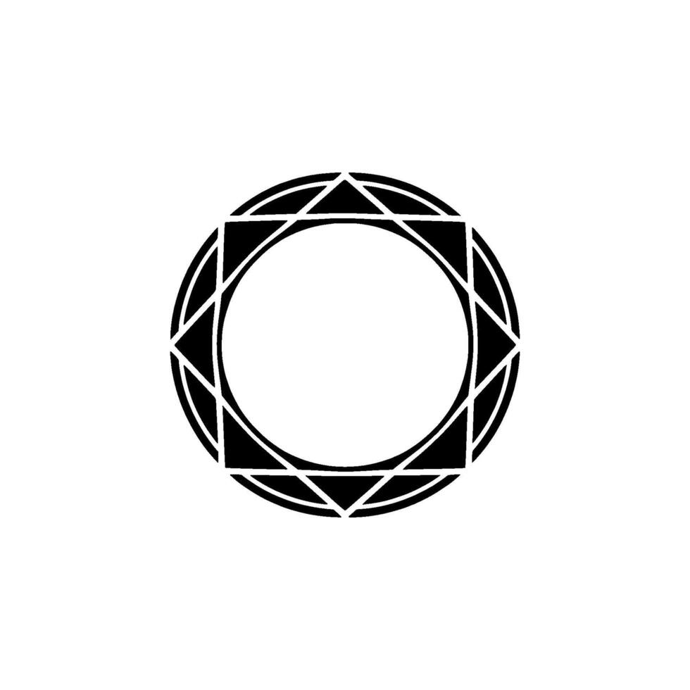 Geometric Circle And Star Symbol On White Background vector